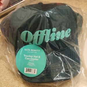 Ulta Beauty Teal Trucker Hat and Can Cooler Set